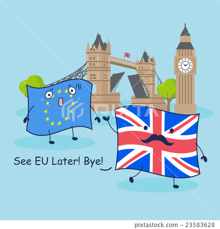 EU flag and British flag EU flag and British flag 23583628