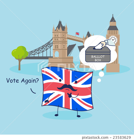 EU flag and British flag EU flag and British flag 23583629