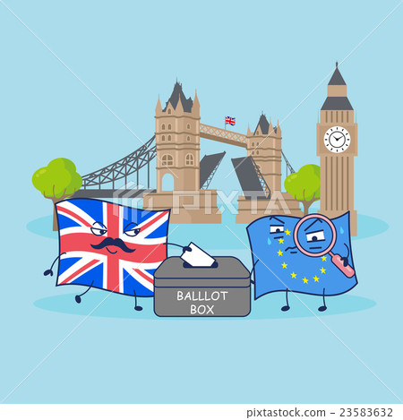 EU flag and British flag EU flag and British flag 23583632