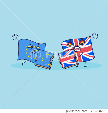 British flag brext EU flag British flag brext EU flag 23583633
