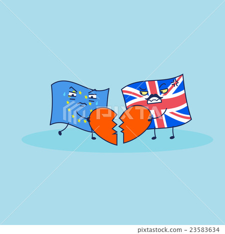 British flag brext EU flag British flag brext EU flag 23583634