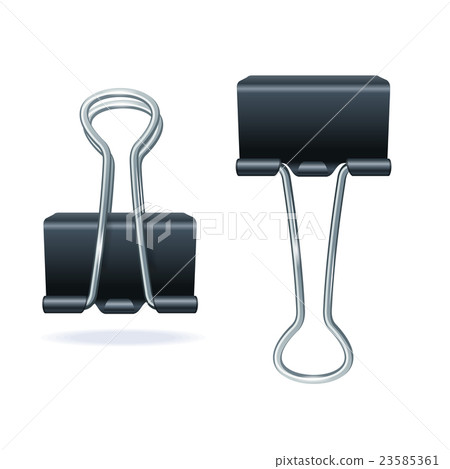 Vector black binder clip set 23585361