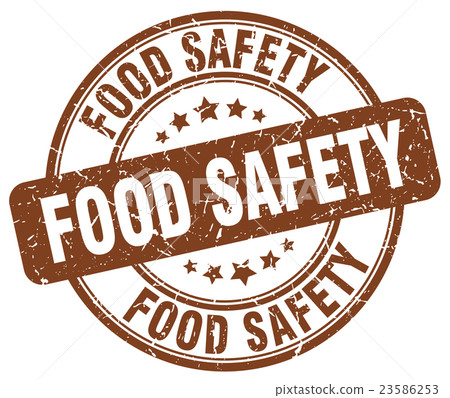 food safety brown grunge round rubber stamp - Stock Illustration ...