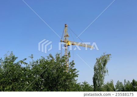 Construction crane and trees Construction crane and trees 23588175