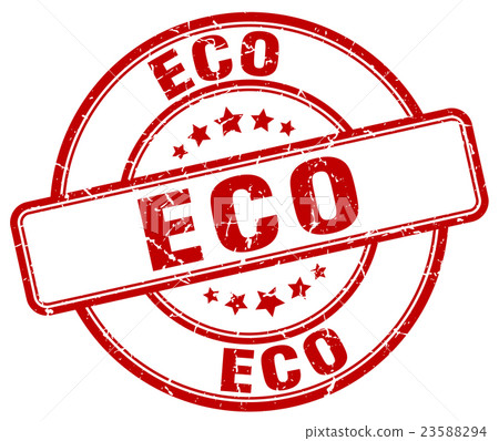 eco red grunge round vintage rubber stamp - Stock Illustration ...