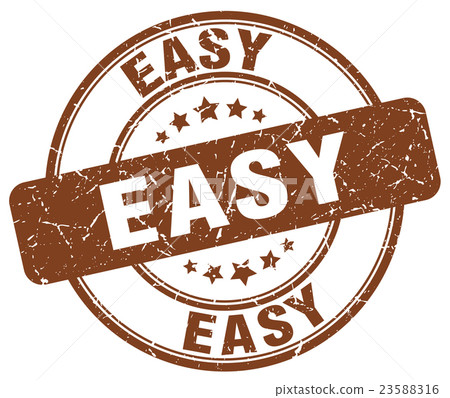 easy brown grunge round vintage rubber stamp - Stock Illustration ...