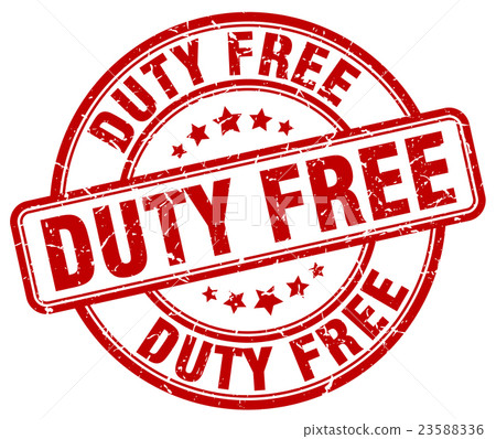 duty free red grunge round vintage rubber stamp - Stock Illustration ...