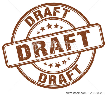 draft brown grunge round vintage rubber stamp - Stock Illustration ...