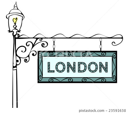 London retro vintage lamppost pointer. London retro vintage lamppost pointer. 23591638