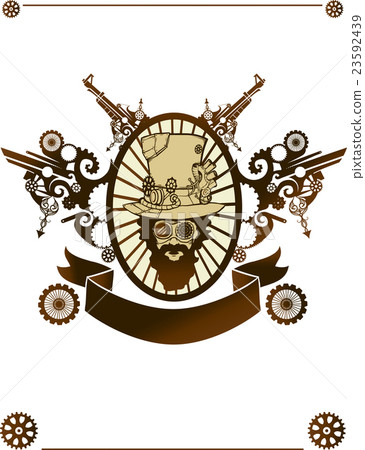 Steampunk Ribbon Design - Stock Illustration [23592439] - PIXTA