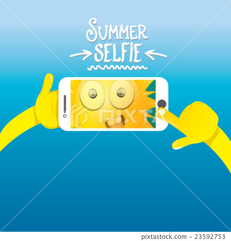 Summer selfie vector concept background. 23592753