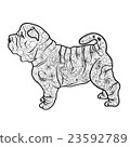 Shar Pei Dog Doodle 23592789