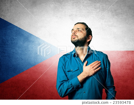 patriot man standing closeup portrait patriot man standing closeup portrait 23593478