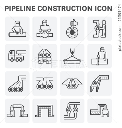 Pipeline construction icon 23595474