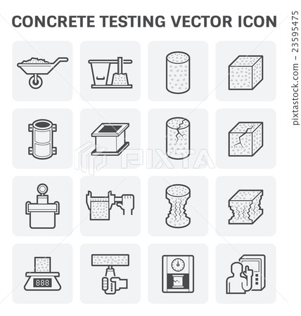 Concrete testing icon Concrete testing icon 23595475