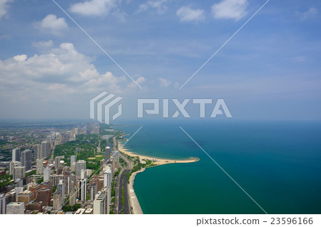Chicago skyline aerial view 23596166