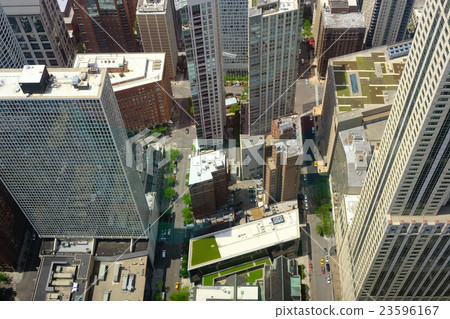 Chicago skyline aerial view 23596167