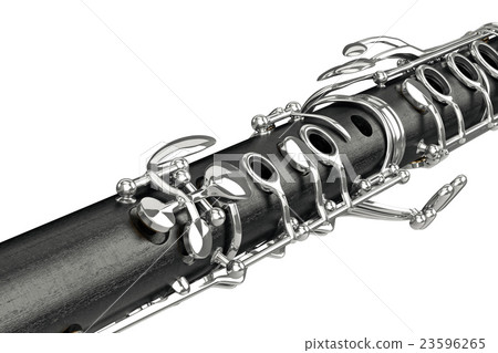 Clarinet acoustic musical instrument, close view 23596265