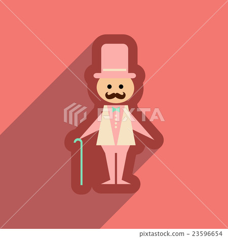 Flat web icon with long shadow stylish man - Stock Illustration ...
