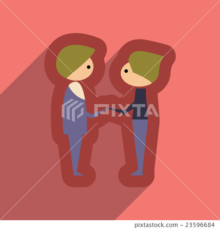 Flat web icon with long shadow male friends - Stock Illustration ...