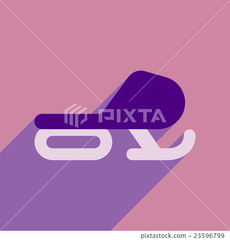Flat web icon with long shadow Snowmobile - Stock Illustration ...
