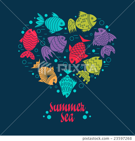 frame for text with fish 23597268