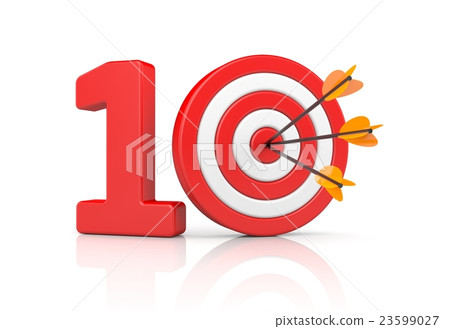 TEN - accurate shot. 3d illustration 23599027