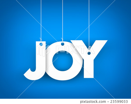 Word JOY hanging on the ropes. 3d illustration 23599033