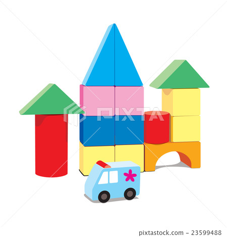 kids building blocks with ambulance kids building blocks with ambulance 23599488