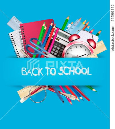 Back to school. Background with school supplies Back to school. Background with school supplies 23599552
