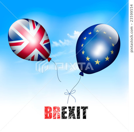 UK and EU on balloons. Brexit concept. Vector. 23599554