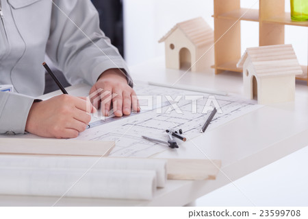 Male working wearing design drawing 23599708