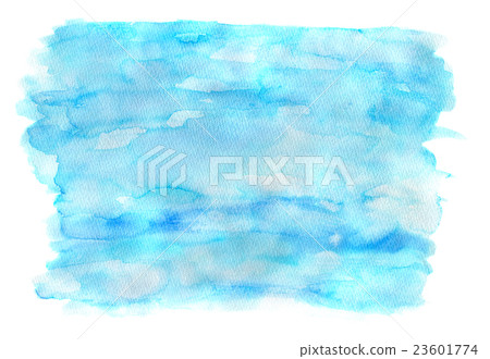 Beautiful bright blue watercolor image on white  23601774