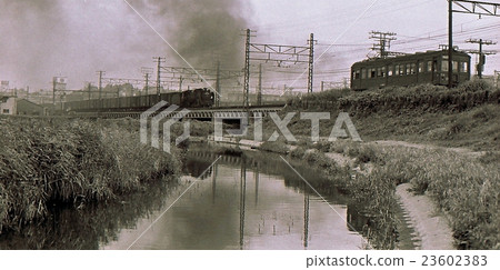 Showa 45 Go Tsurumi River D51 Towing Freight Train and Kumoha 12 Yokohama City 23602383