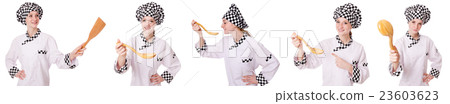 Woman cook isolated on the white Woman cook isolated on the white 23603623