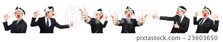 Businessman clown in funny concept isolated on Businessman clown in funny concept isolated on 23603650