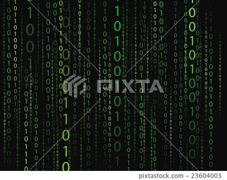 Green stream on binary codes on black background-插圖素材 [23604003] - PIXTA圖庫