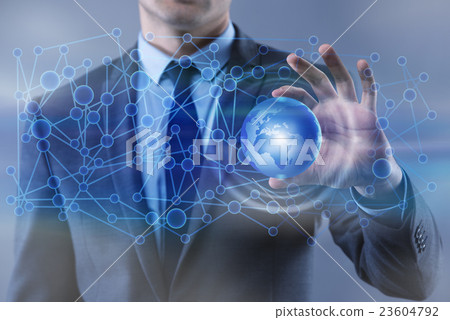 Businessman in globalisation global business Businessman in globalisation global business 23604792