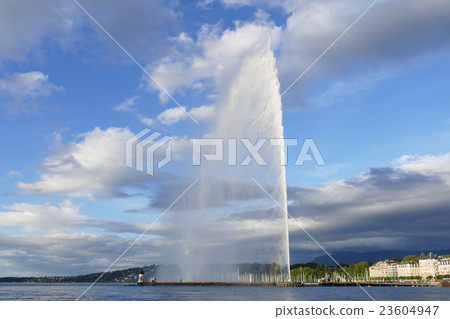 Lake Geneva's large fountain lake Lake Geneva's large fountain lake 23604947