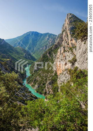 Canyon of Verdon with boats in Provence, France 23605905