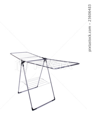 Collapsible clotheshorse isolated on the white Collapsible clotheshorse isolated on the white 23606483