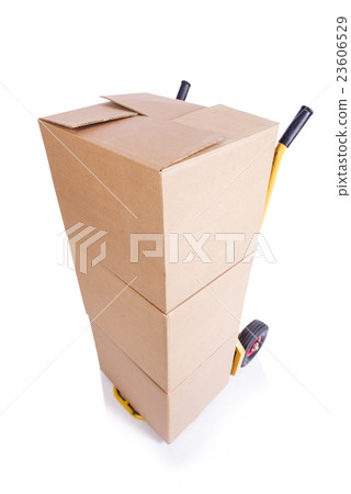 Shipping cart isolated on the white background 23606529