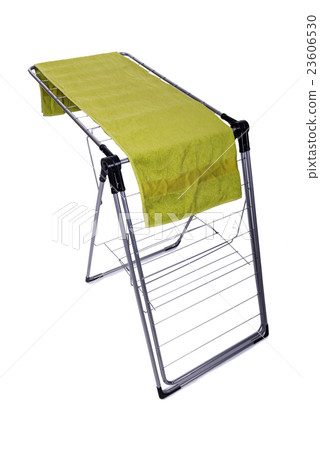 Collapsible clotheshorse isolated on the white 23606530