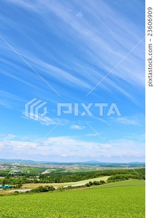 Scenery from a hill with a comfortable feeling in Hokkaido Scenery from a hill with a comfortable feeling in Hokkaido 23606909