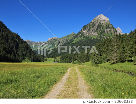 Trail in the Oberseetal and Mt Brunnelistock Trail in the Oberseetal and Mt Brunnelistock 23608388
