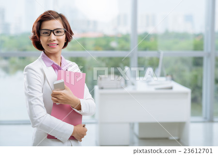 Cheerful business lady Cheerful business lady 23612701