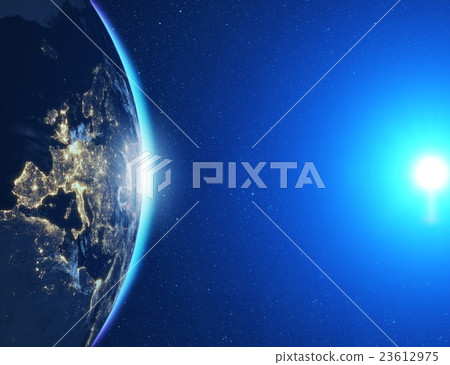 Highly detailed epic moon over world skyline 23612975