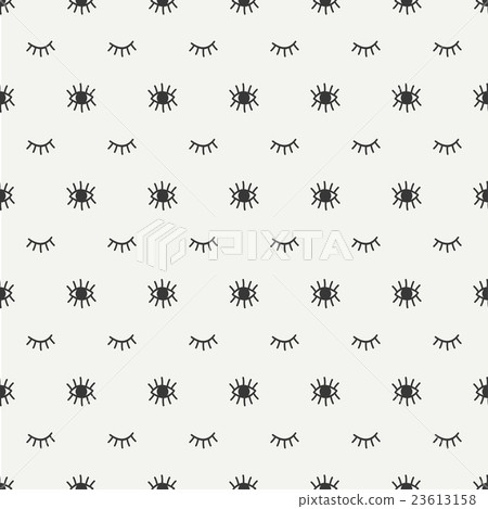 Hand drawn seamless pattern with open and close Hand drawn seamless pattern with open and close 23613158