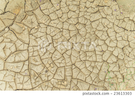 Cracked dry land in a desert Cracked dry land in a desert 23613303
