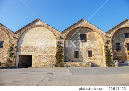 View of the old port  in Chania, Crete, Greece 23613423